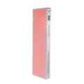 Rectangular device with red LED lights on a white background